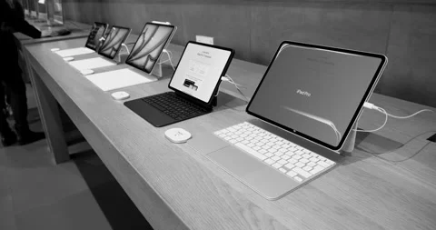 Cinematic Motion Over iPad Range with Customer Stock Footage 312177988