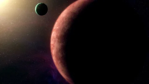 Cinematic motion render of sci fi space alien planet Video stock 324787897