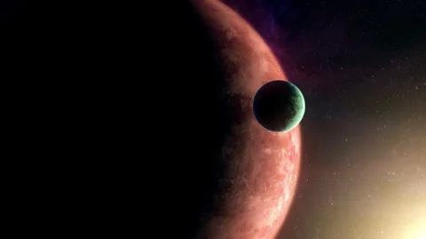 Cinematic motion render of sci fi space alien planet Stock Footage 324793377