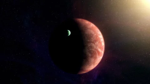 Cinematic motion render of sci fi space alien planet Stock Footage 324793681