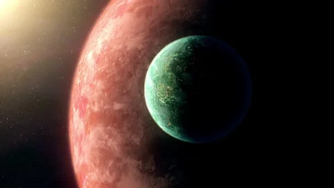 Cinematic motion render of sci fi space alien planet Stock Footage 324805923