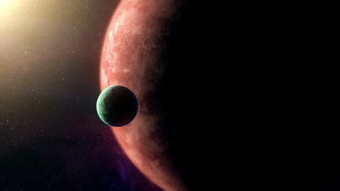 Cinematic motion render of sci fi space alien planet Stock Footage 324806056