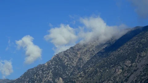 Cinematic Mountain Clouds Vortex Stock Footage 86711283