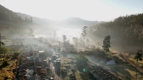 Cinematic Nature Scene – Old Devikulam, Munnar Tranquil Hill Station Lake – Old Stock Footage 330846616