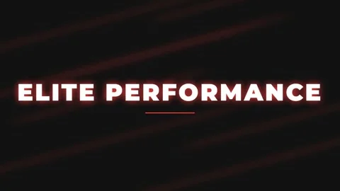 Cinematic neon display of 'Elite Performance' concept for modern business m.. Stock Footage 336805346
