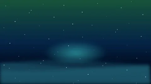 Cinematic night sky animation with glowing horizon and stars Vídeo Stock 344752183