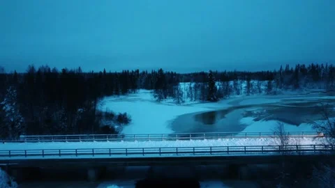 Cinematic night time car in winter Stock Footage 167964771