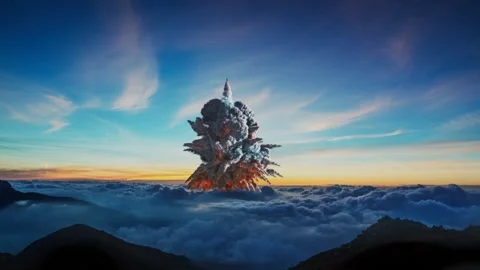 Cinematic nuclear explosion Stock Footage 157809411