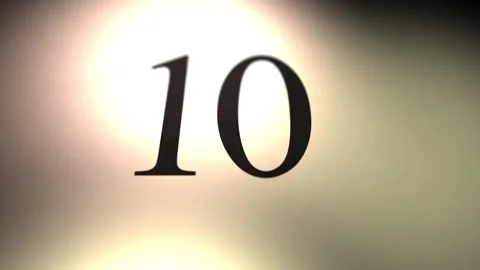 Cinematic Number Sliding Across Camera - 10 Vídeo Stock 342962382