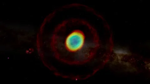 Cinematic Orbit Around the Ring Nebula (M 57) - 4K 60FPS Deep Space Animatiıon Stock Footage 330125748