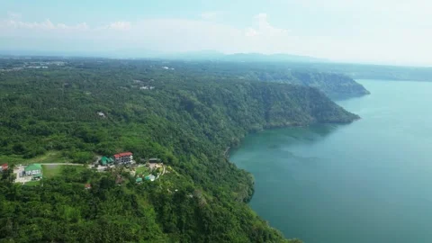 Cinematic orbit drone shot highlighting tropical resort scenery and panoramic Stock-Footage 336705342