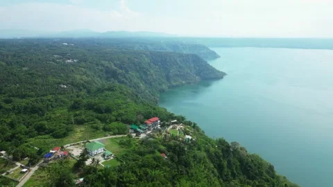 Cinematic orbit drone shot highlighting tropical resort scenery and panoramic Видео 336705377
