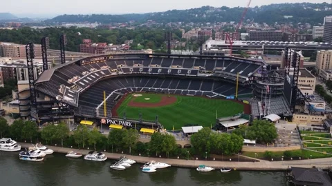 Cinematic Orbiting Drone Shot Above Empty Baseball Stadium at Sunrise Stock Footage 341701064