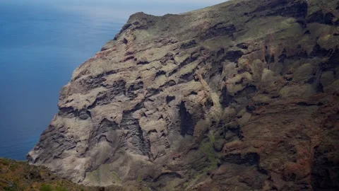 Cinematic pan of Masca gorge wall Stock Footage 338393601