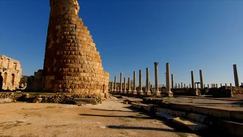 Cinematic Perge Or Perga, Ancient Greek City In Antalya, Turkey Stock Footage 125854547
