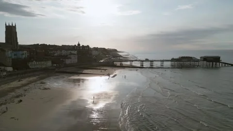 Cinematic Pier and Beach Stock Footage 272604663