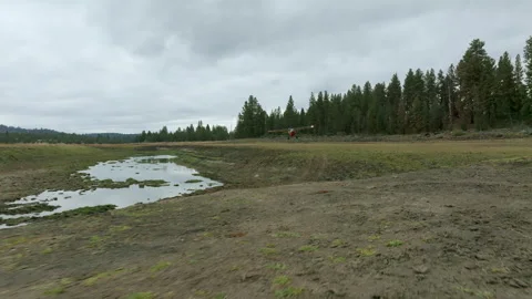 Cinematic Plane Landing Close to Drone Video stock 251824433