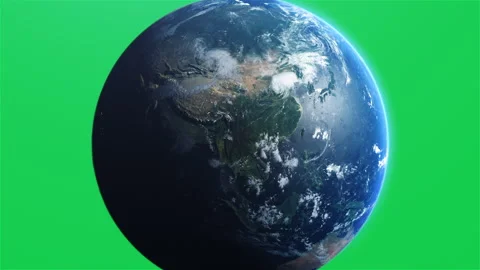 Cinematic Planet Earth Isolated Chroma Green Screen China Zoom Out 4k ProRes 422 스톡 동영상 267828189