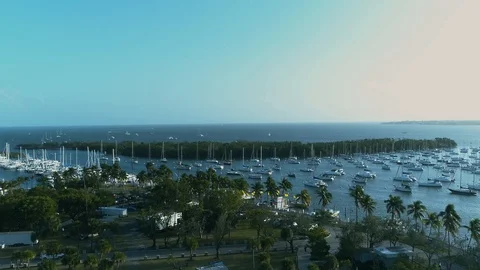 Cinematic Push-In Shot Over Bay and Yacht Club Wide - 4k Video stock 86409672