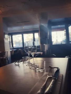 Cinematic Restaurant Dining Environment Foto stock