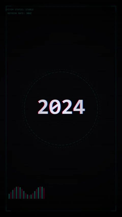 Cinematic reveal: Digital countdown to 2024 year date graphic on dark abstr.. Stock Footage 344940612