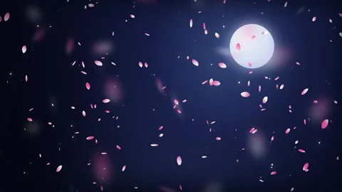 Cinematic sakura moonfall looping animation 스톡 동영상 342729082