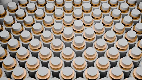 Cinematic Scene Showcasing Industrial Elements With Contrasting Glossy And Matte Stock Footage 333794863