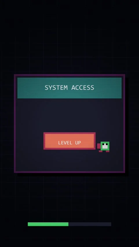 Cinematic sci-fi digital interface loading system access level up tech displa Stock Footage 344934711
