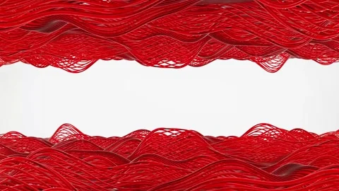 Cinematic Sci-fi Intro Animation with Flowing Crimson Lines Frame Stock Footage 314171714