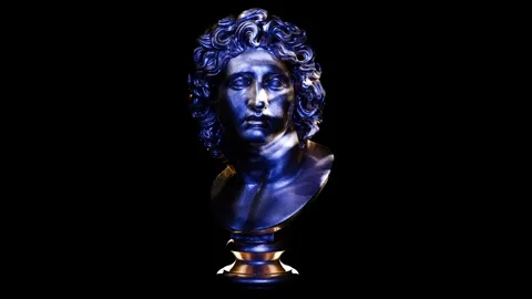 Cinematic Sculpture of Portrait of Alexander Loop Animation Stock Footage 338010328
