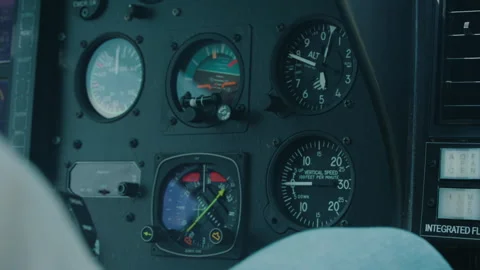 Cinematic Shallow Depth Of Field, Helicopter Instrument Panel, slow motion Stock Footage 247165000