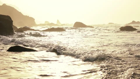 Cinematic shot of beautiful sunset clouds skyline over peaceful sea. Inspiring Stock Footage 160267743