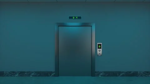 A cinematic shot of an elevator descending from the tenth floor to the firs.. Stock Footage 332316912