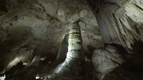 Cinematic shot of geological features at Carlsbad Caverns in New Mexico, USA Stock Footage 345855151