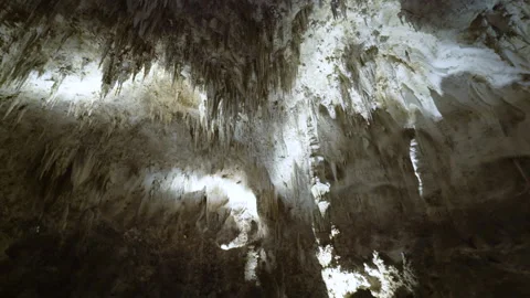 Cinematic shot of geological features at Carlsbad Caverns in New Mexico, USA Stock Footage 345855962
