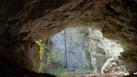 Cinematic shot inside karst cave Stock Footage 167589354