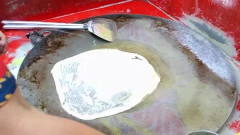 Cinematic shot. The making process of Martabak Telur Stock Footage 252946938