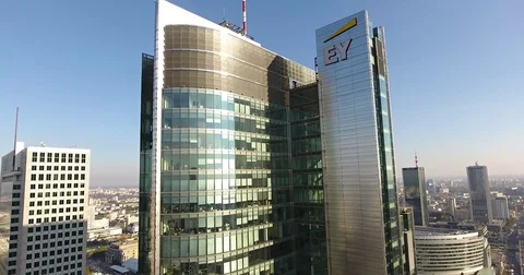 Cinematic Shot Of A Modern Skyscraper Stock Footage 84900085