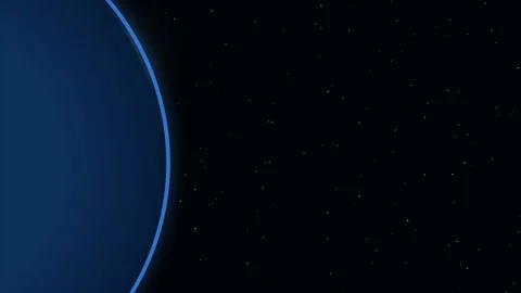 Cinematic shot of planet horizon in deep space Stockbeeldmateriaal 344953780