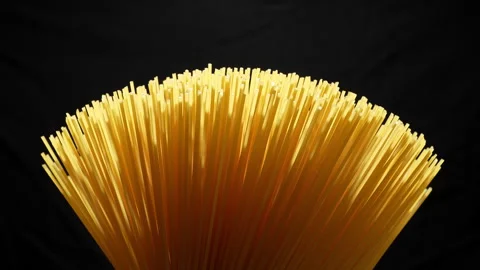 Cinematic Shot of Raw Spaghetti Pasta Bundle Video stock 345771201