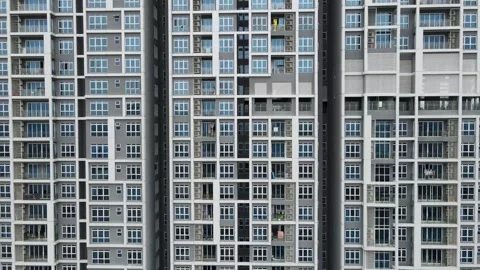 Cinematic shot of residential apartment Stock Footage 168658053