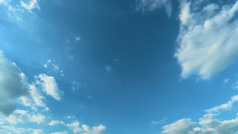Cinematic sky background with soft white clouds. Balkan, Eastern Europe, POV 스톡 동영상 333483374