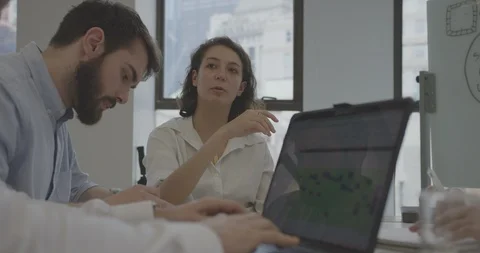 Cinematic sliding movement of forward thinking business team Stock Footage 93205906