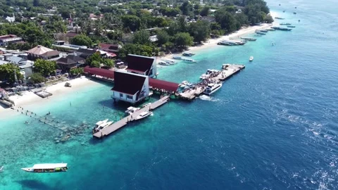 Cinematic slow harbor orbit Stock Footage 329617224