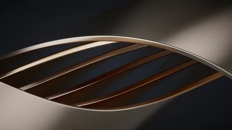 Cinematic slow motion abstract animation featuring luxurious bronze metalli.. Vídeos de archivo 327345203