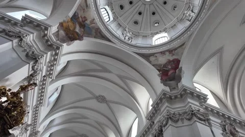 Cinematic Slow Motion Of Baroque Dome And Stucco In Fulda Cathedral Stock-Footage 333919772