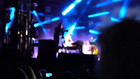 Cinematic slow motion footage of the crowd at a concert Stock Footage 77635809