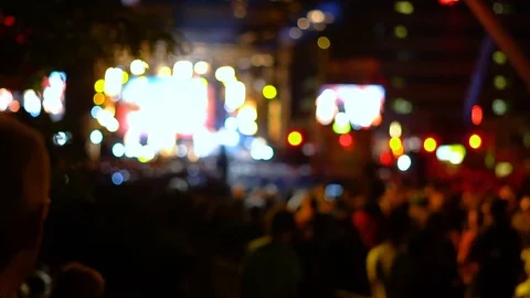 Cinematic slow motion footage of the crowd at a concert Stock video Stock Footage