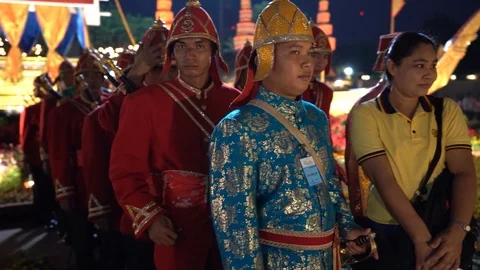Cinematic Slow Motion Gimbal Shot of Asian Men in Traditional Garment Stock-Footage 123729681