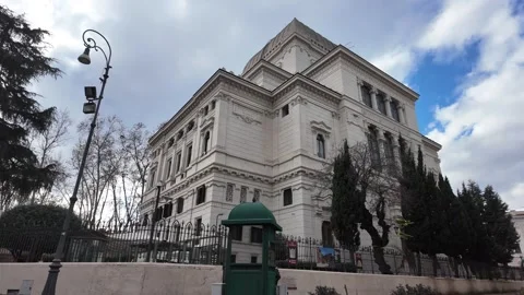 Cinematic Slow Motion Great Synagogue of Rome, Jewish Ghetto Landmark Stockbeeldmateriaal 328842066